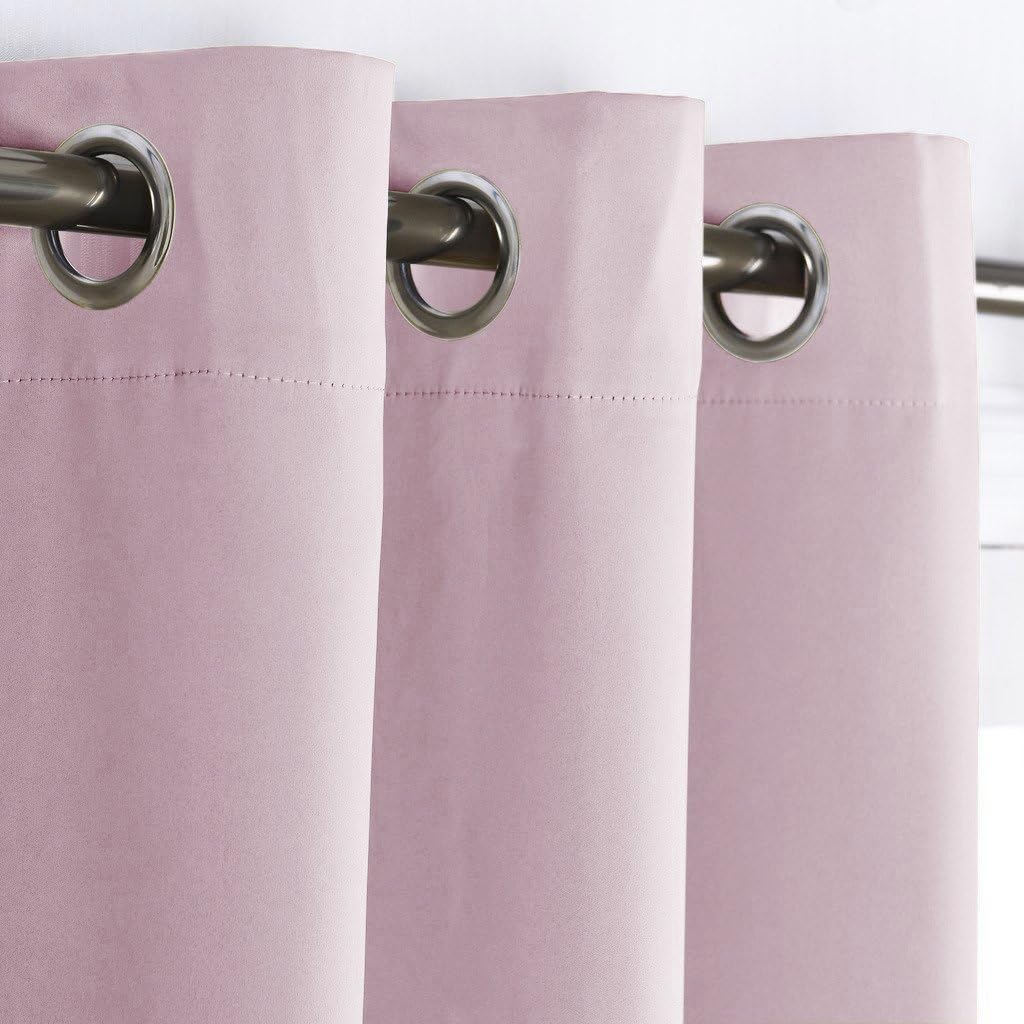 NICETOWN Room Darkening Curtain for Girl's Room Nursery Essential Thermal Insulated Solid Grommet Top Window Treatment Drape (Lavender…