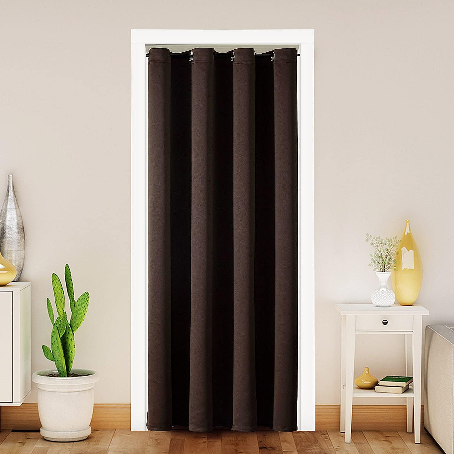 ChrisDowa Blackout Door Curtains for Doorway Privacy, Grommet Closet Curtains for Bedroom Closet Door, Thermal Insulated Temporary Doorway…
