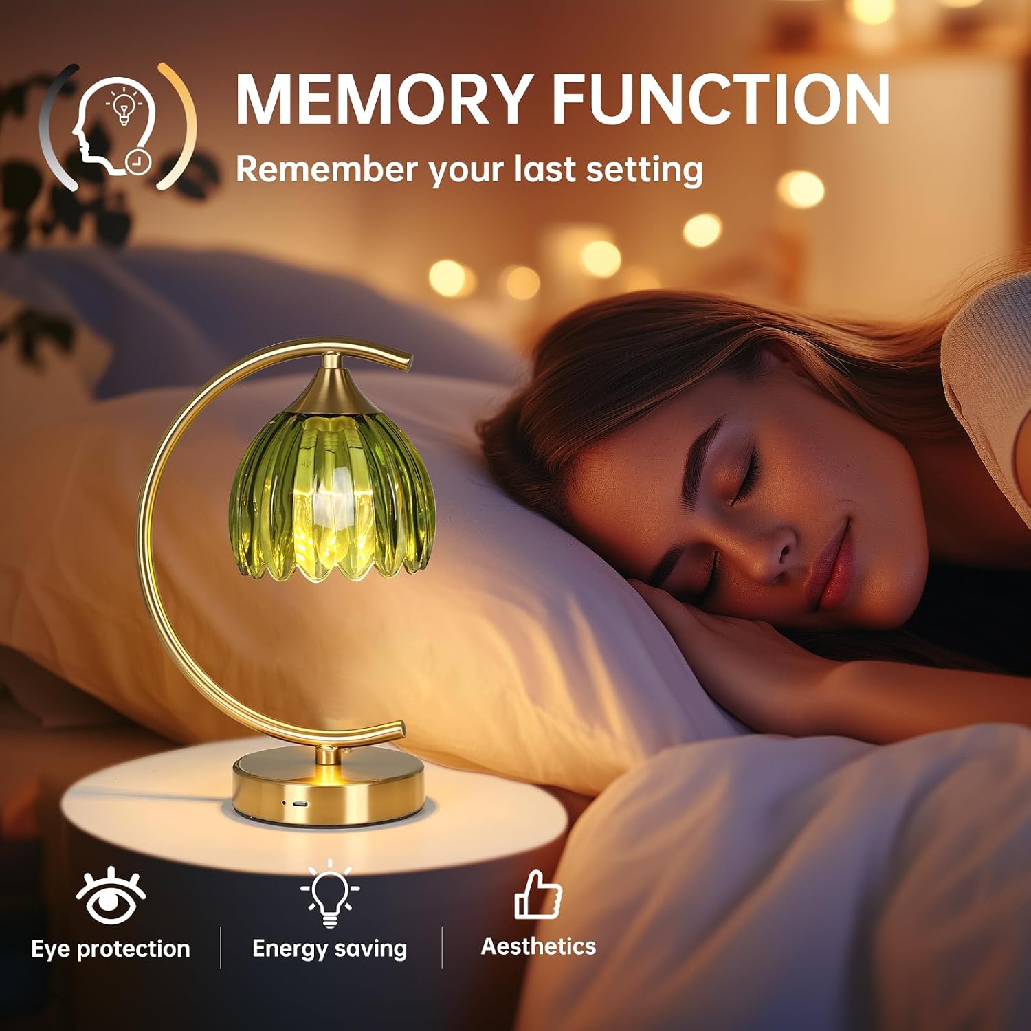 Shenmoyl Tulip Table Lamp, 5200mAh Cordless Touch Control Table Lamp with 3 Color Temps & Stepless Dimming, Rechargeable Battery Table…