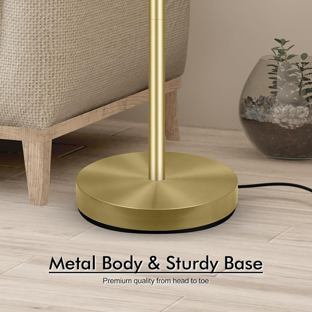 30W Torchiere Floor Lamp Gold, 3600LM Bright Stepless Dimmable Floor Lamp, 71 Inch LED Standing Lamp 3000K, Rotary Switch, I Inch Thick…