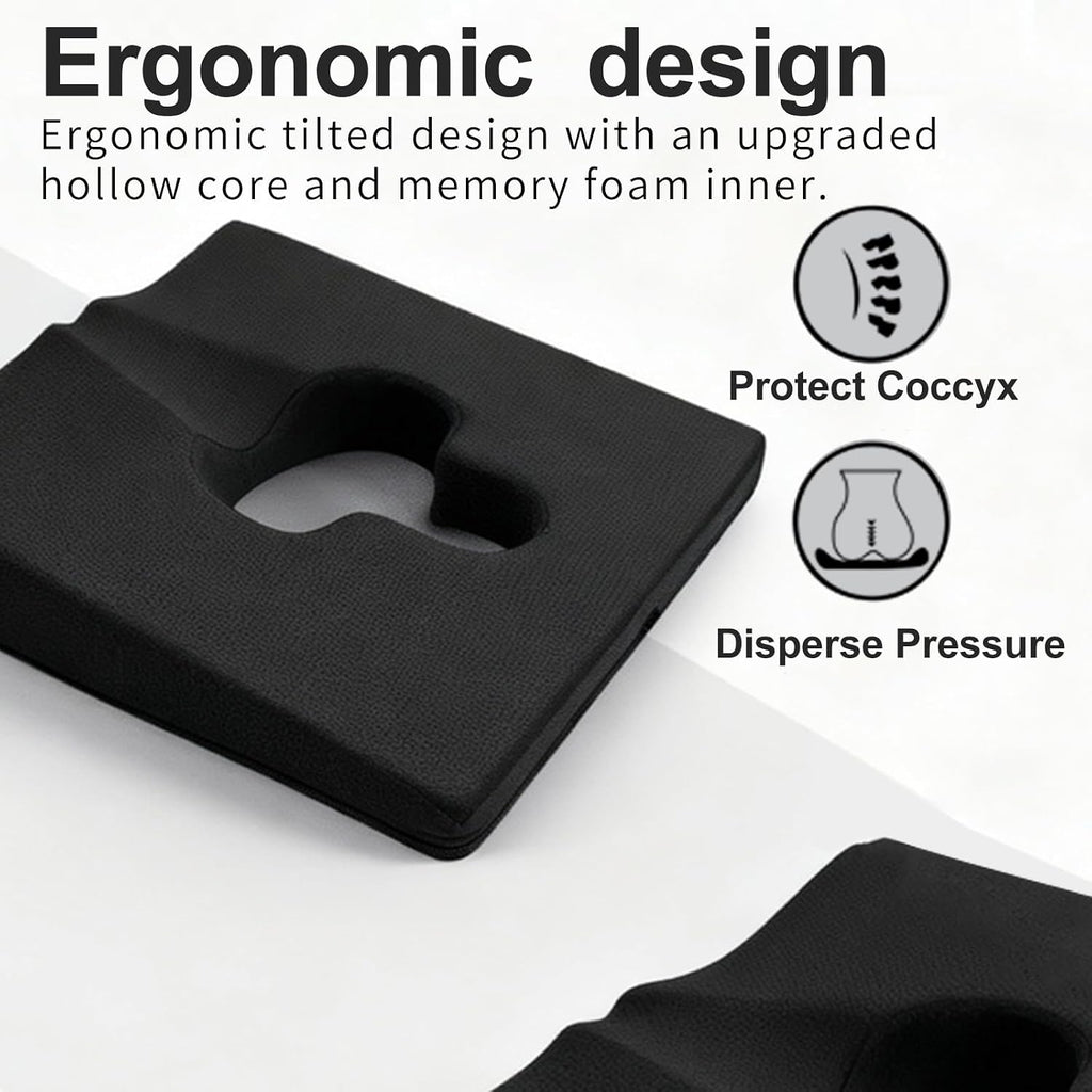 Rivquvi Gel Wheelchair Seat Cushion, Bed Sore Cushions for Butt, hemorrhoid pillow for Chair, Pressure Sore cushion, Memory Foam Butt Pi…