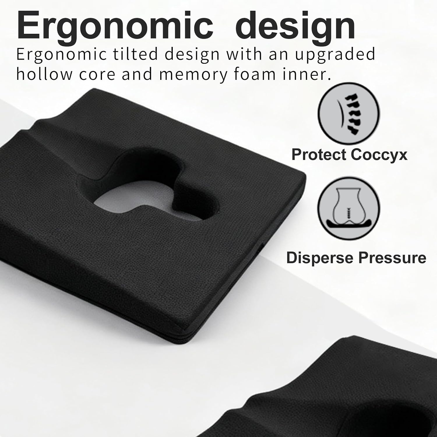 Rivquvi Gel Wheelchair Seat Cushion, Bed Sore Cushions for Butt, hemorrhoid pillow for Chair, Pressure Sore cushion, Memory Foam Butt Pi…