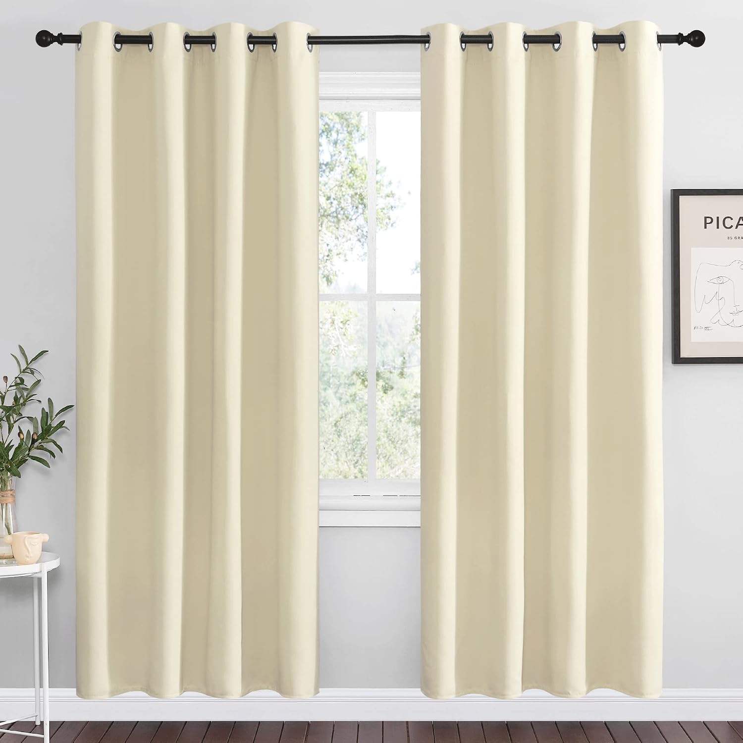 Nicetown Beige Room Darkening Curtains 78" Long for Boho Farmhouse Home Decoration, Window Treatment Total Privacy Drape Panels for Bedroom…