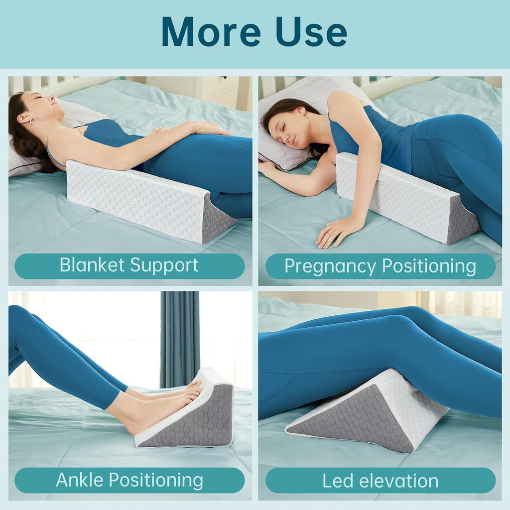 Wedge Pillow for Side Sleeping, Side Sleeper Body Back Positioners for Back Pain, Preventing Bedsores, After Surgery, Pregnancy Support…