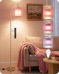 Dimmable Floor Lamp for Living Room with Remote and Foot Switch, Modern Standing, Corner Lamp,10W Bulb 3 Color Temperatures, for Bedroom…
