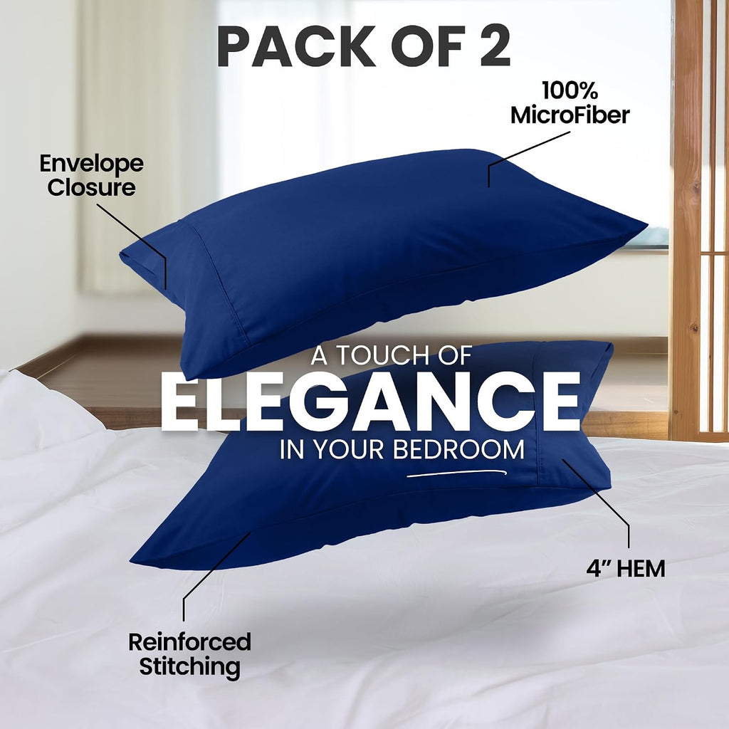 Utopiabedding Utopia Bedding Standard Pillow Cases - 2 Pack - Envelope Closure - Soft Brushed Microfiber Fabric - Shrinkage and Fade Resist…