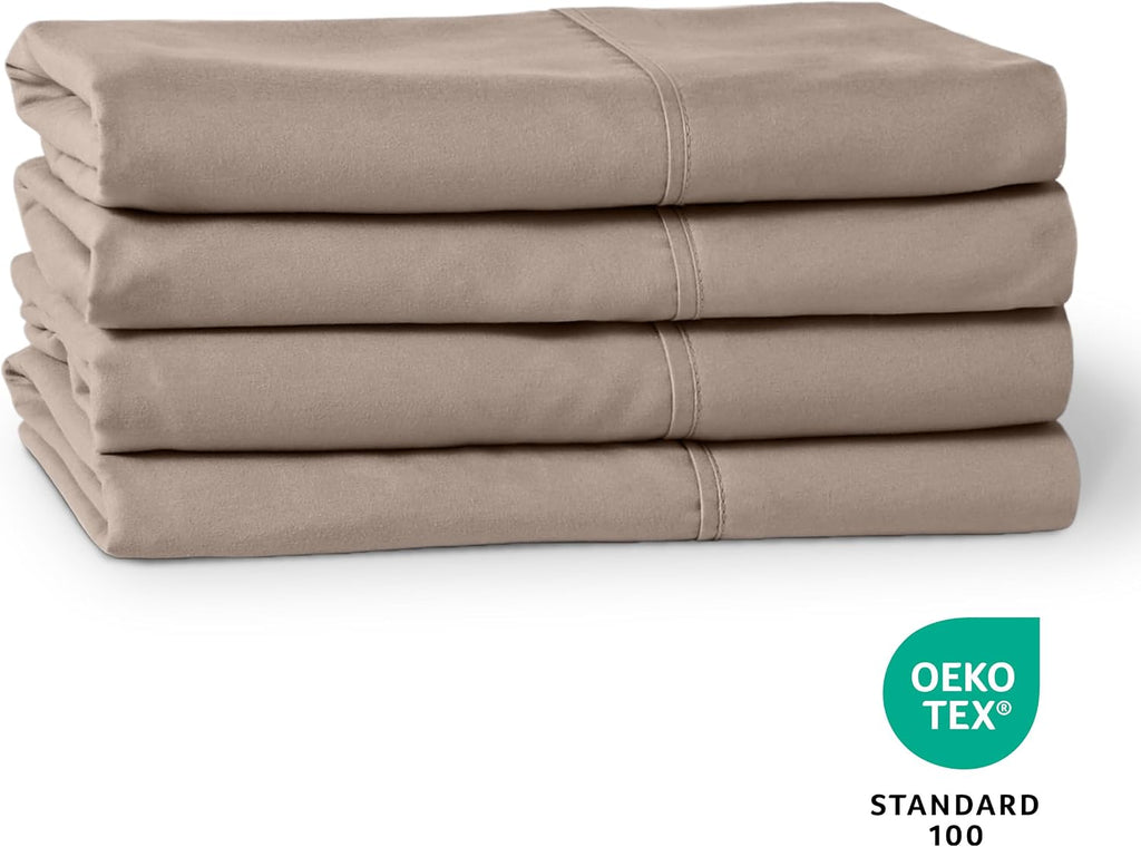 BareHome Bare Home Microfiber Bulk Pillow Cases - King Set of 4 - Cooling Pillowcases - Double Brushed - Taupe Pillowcases 4 Pack - Easy Ca…