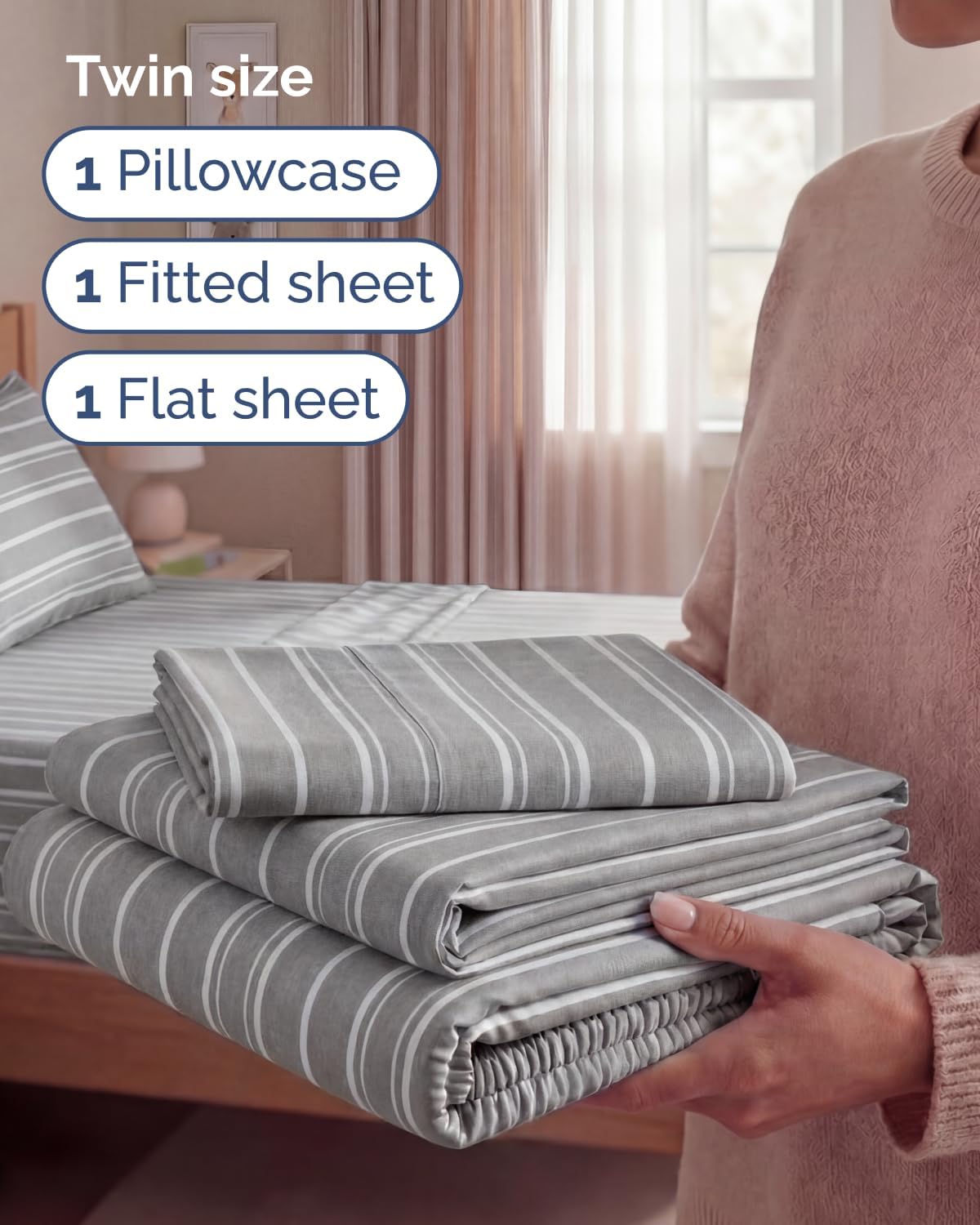 Twin Size 3 Piece Sheet Set - Comfy Breathable & Cooling Sheets - Hotel Luxury Bed Sheets for Women & Men - Deep Pockets, Easy-Fit, Soft…