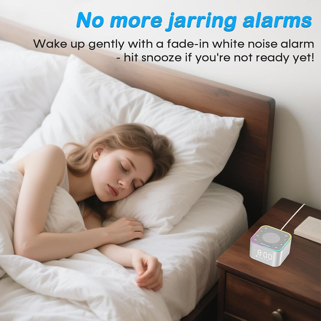 EnjoyNow Wkzay White Noise Sound Machine: 30 Non-Looping Sleep Sound relaxation for Adults - Noise Canceling for Bedroom, Adjustable…