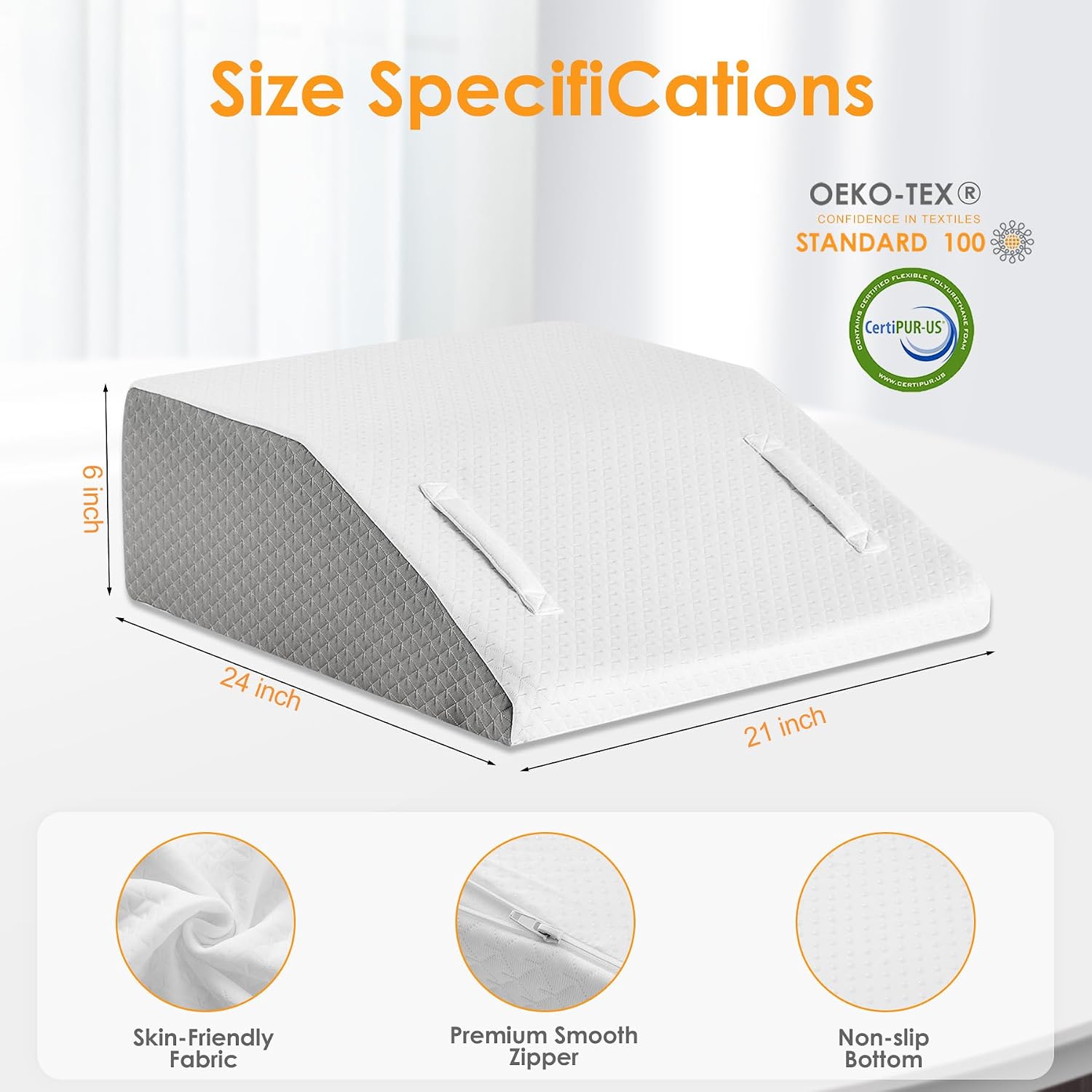 Ruqmuis Leg Elevation Pillow for After Surgery, 6inch Foam Leg Elevating Pillow for Swelling and Blood Circulation, Leg Wedge Pillow for Sl…
