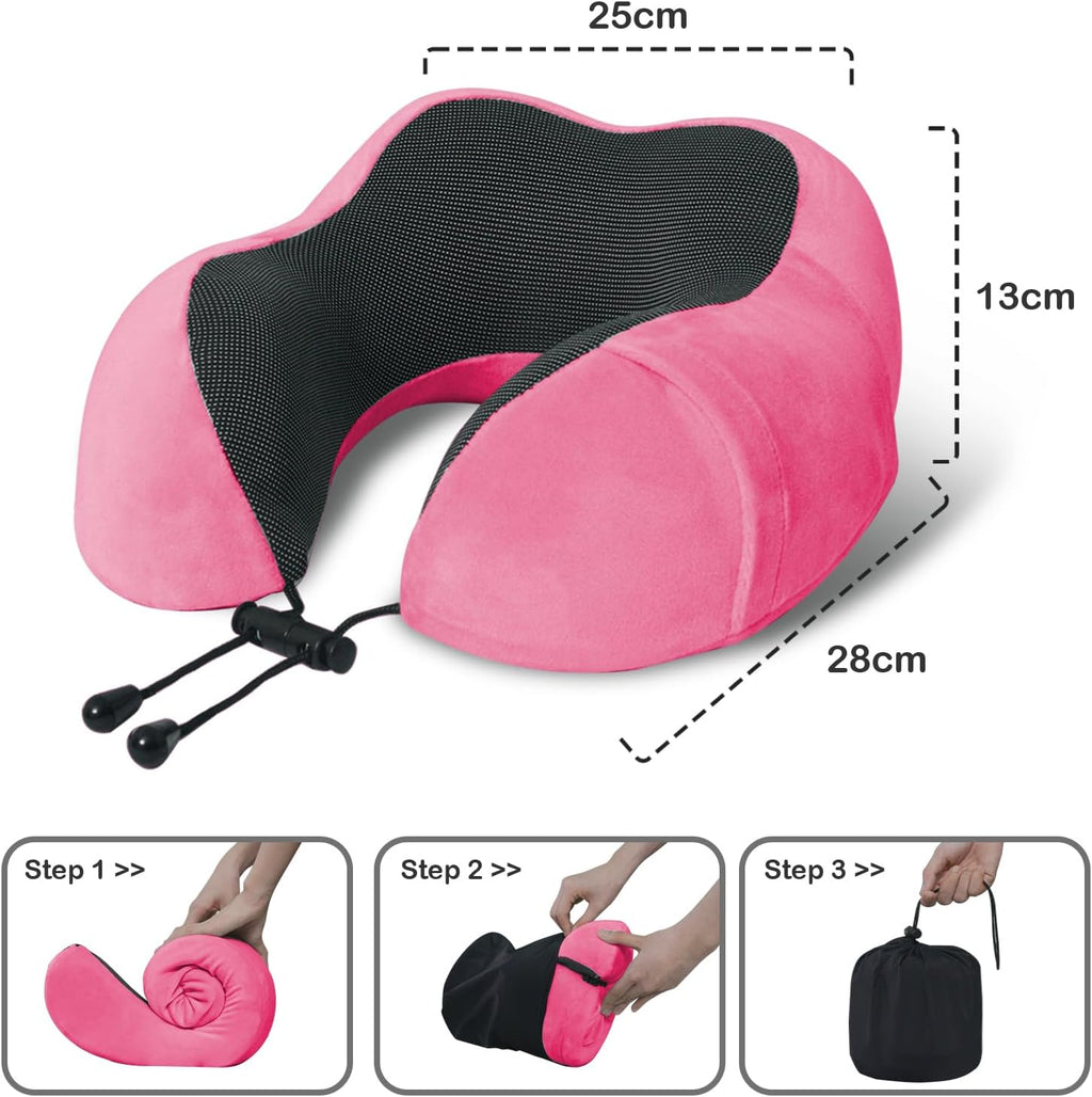 Elvodosia Travel Pillow, Memory Foam Neck Pillow for Traveling, U Shape Neck Pillow Airplane Portable Flight Pillow Travel Kit with…