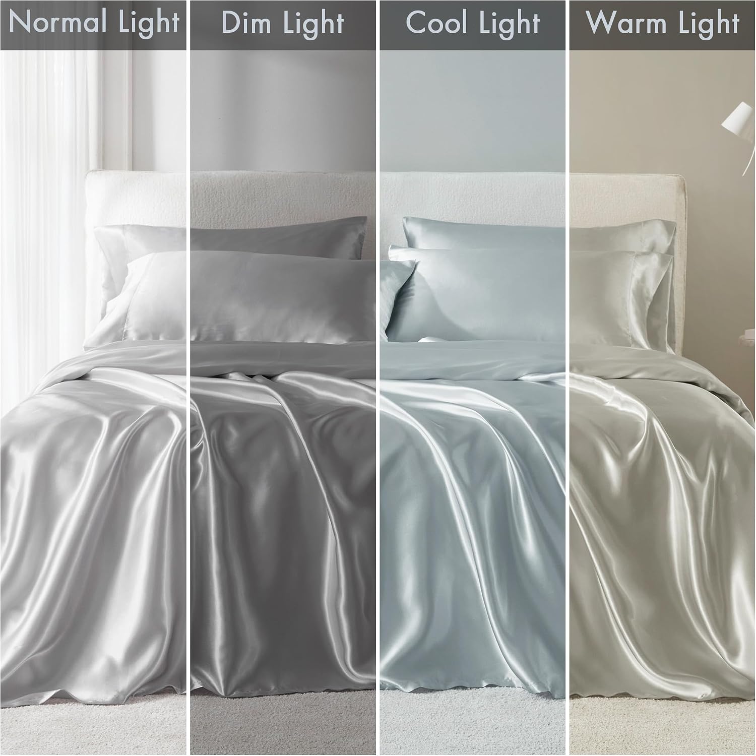 Madisonpark Madison Park Essentials Satin Sheet Set Luxury and Silky with Natural Sheen, Elastic 14" Pocket fits up to 16" Mattress, All Ar…