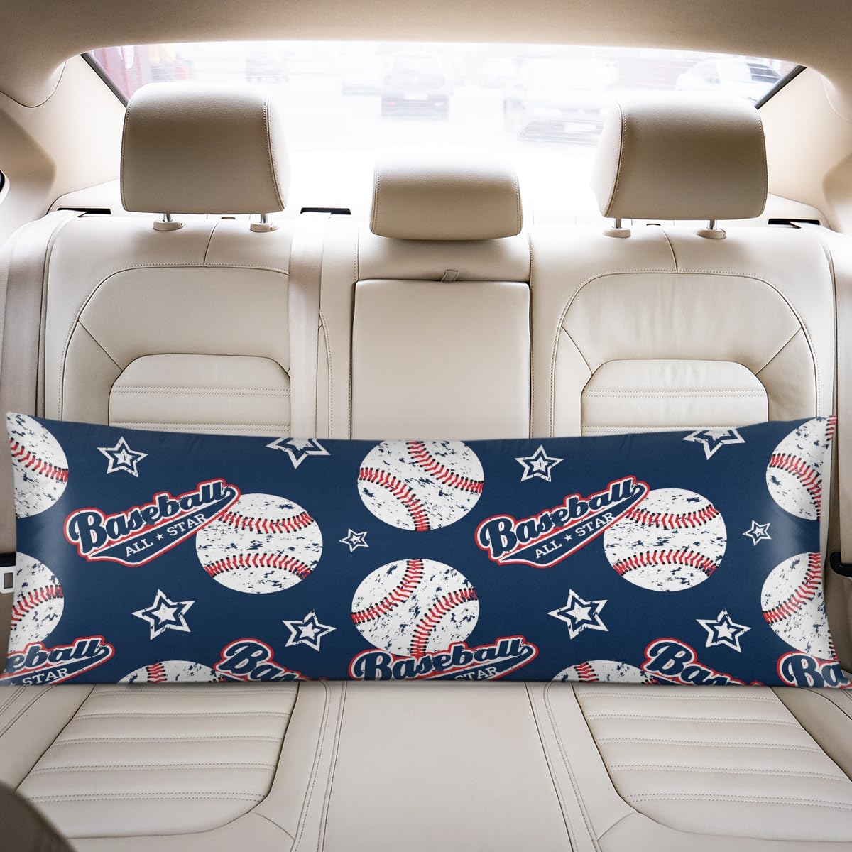 Sports Baseball Body Pillow Covers Decorative Soft Bedding Satin Pillowcase with Zipper Closure Cooling Breathable Long Pillow Case-21"x 54"