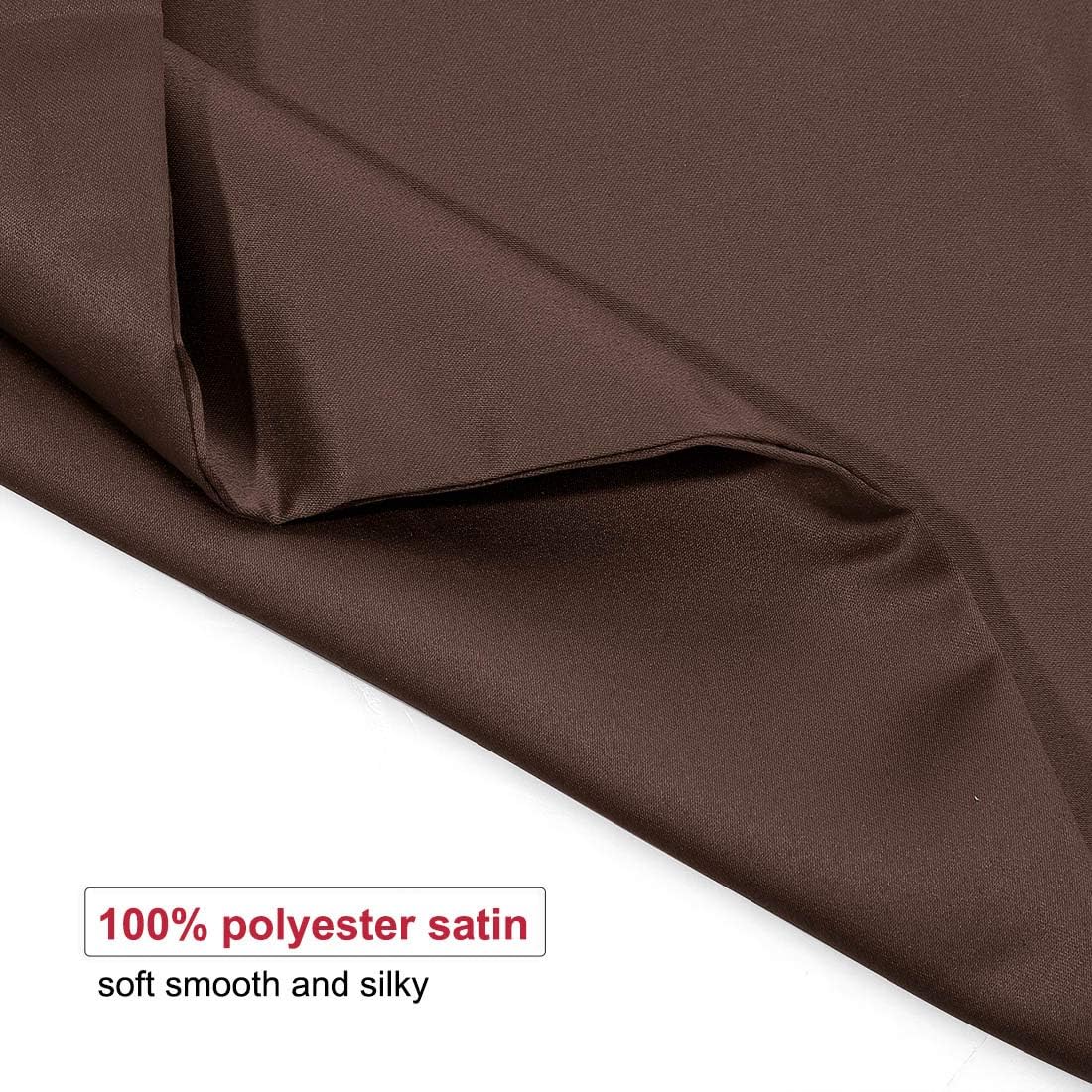 uxcell Standard Satin Pillowcase with Zipper, Super Soft and Luxury, Silky Pillow Cases Covers Set of 2, 21"x27", Brown