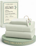 LaneLinen LANE LINEN 100% Organic Cotton Twin Sheets, Soft & Comfy Percale Weave Mercerized Fully Elasticized Reinforsed Seam Naturally Tem…