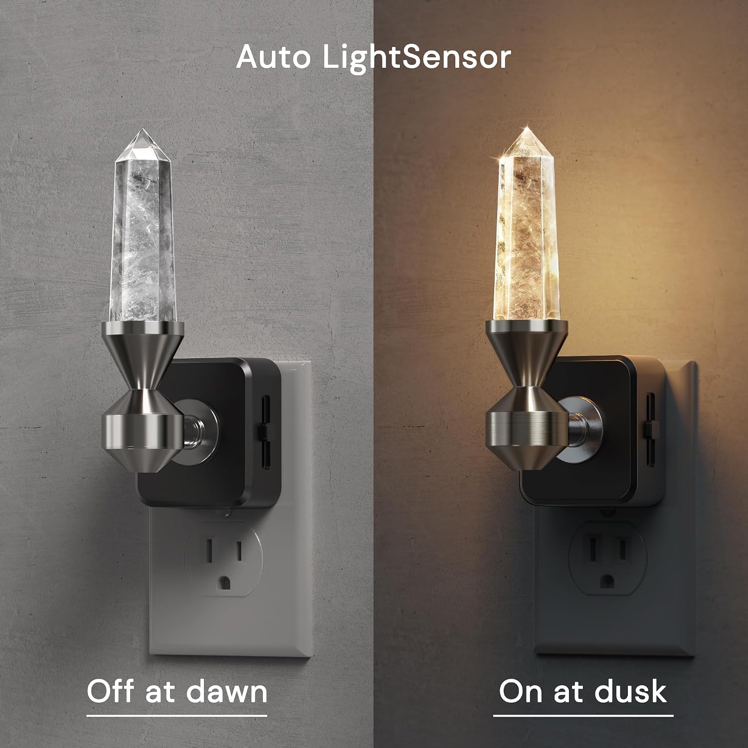 L LOHAS LED Night Light: Night Lights Plug into Wall, Dimmable Night Light Aesthetic Crystal, Warm Light 3000K, Dusk to Dawn Sensor…