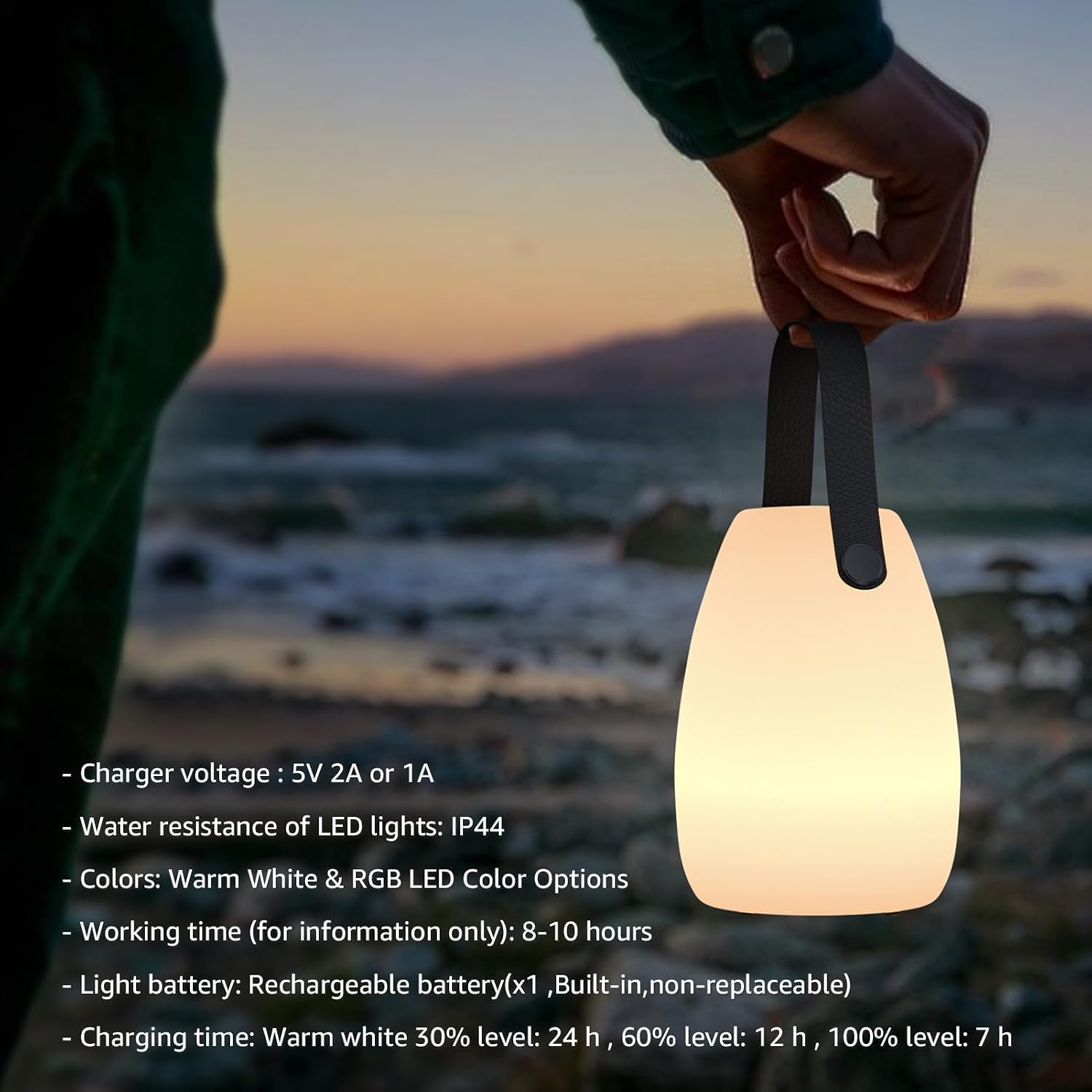 uuffoo 2 Pack Rechargeable Portable Table Lamp, Cordless RGB Lantern with Remote, Decorative LED Night Light, IP44 Waterproof Indoor…