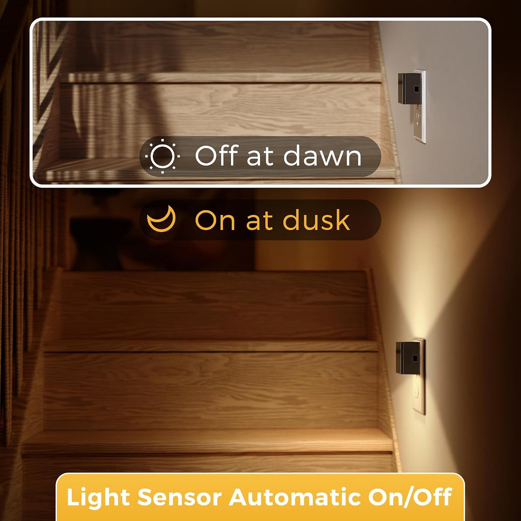Llohasled L LOHAS LED Night Light 2 Pack, Night Lights Plug into Wall, Dusk to Dawn Sensor, Soft White 3000K, 0-100LM Adjustable Brightness…