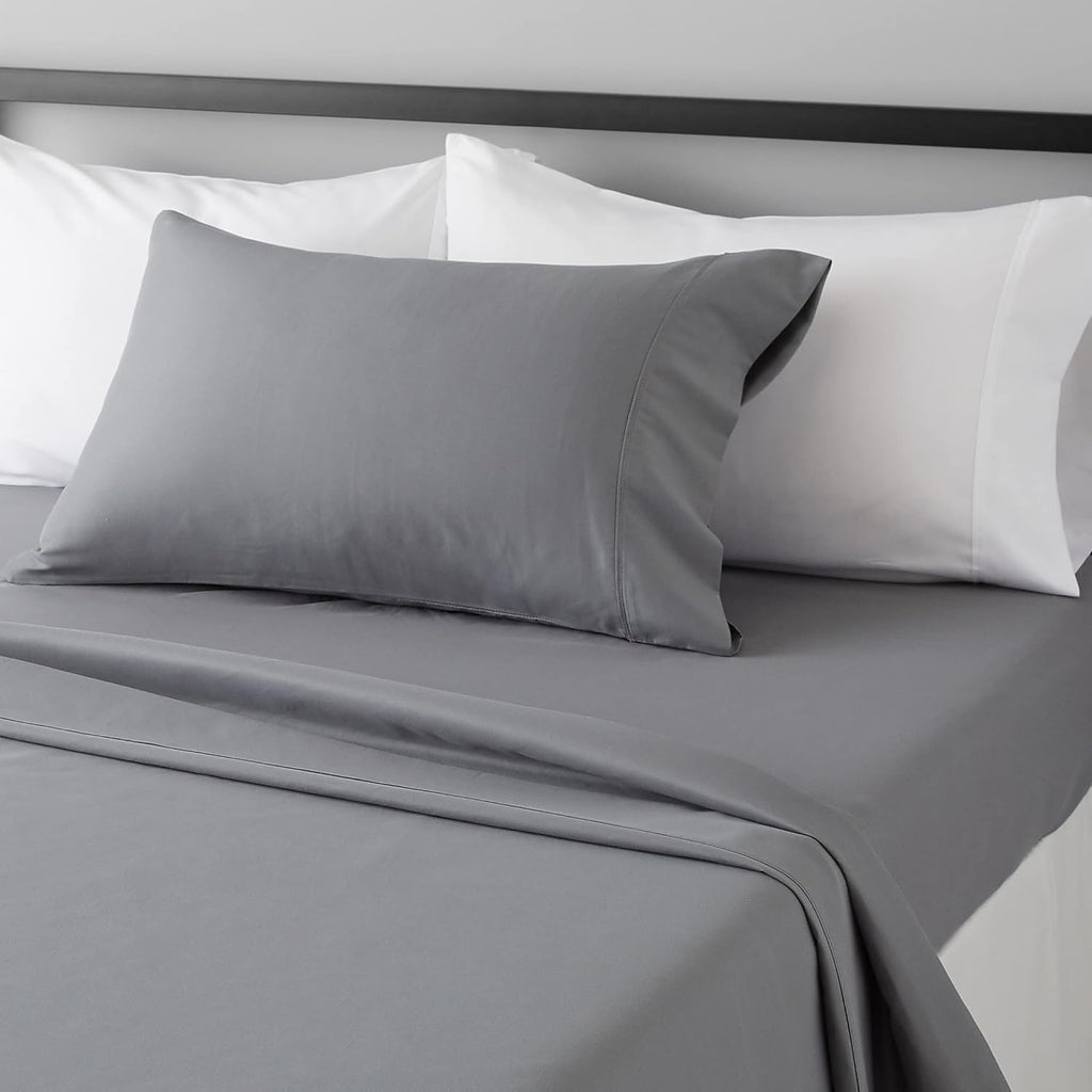 AmazonBasics Amazon Basics Lightweight Super Soft easy maintenance Wrinkle-Free Breathable Brushed Microfiber 3-Piece Bed Sheet Set with…