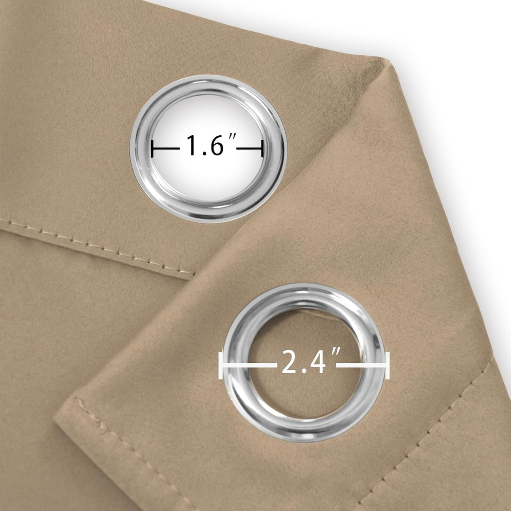 Lemomo Natural Blackout Curtains 42 x 54 Inch Length Set of 2 Panels Grommet Bedroom Curtains for Living Room 54 Inch silver