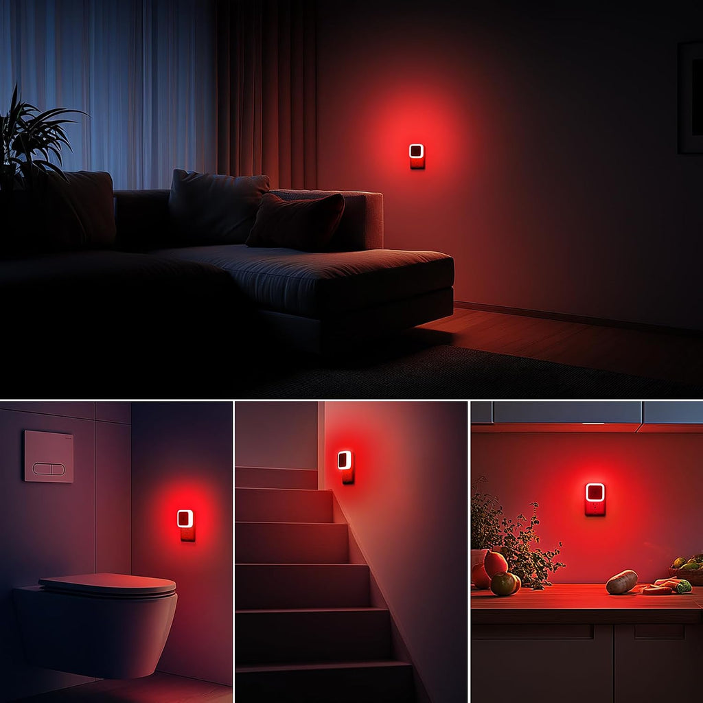 Sujeet Night Light, Night Lights Plug into Wall 8-Pack, Nightlight Plug in Night Light, Dusk to Dawn Night Lamp Led (Red)