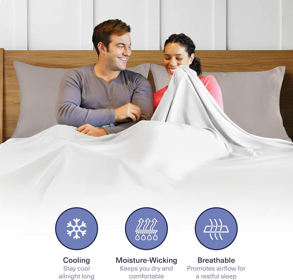 KickoffHome Kickoff Viscose Bamboo Pillowcase, King, Set of 2, 100% Organic Hidden Zippered Viscose Bamboo Pillow Case King Size, Cooling P…