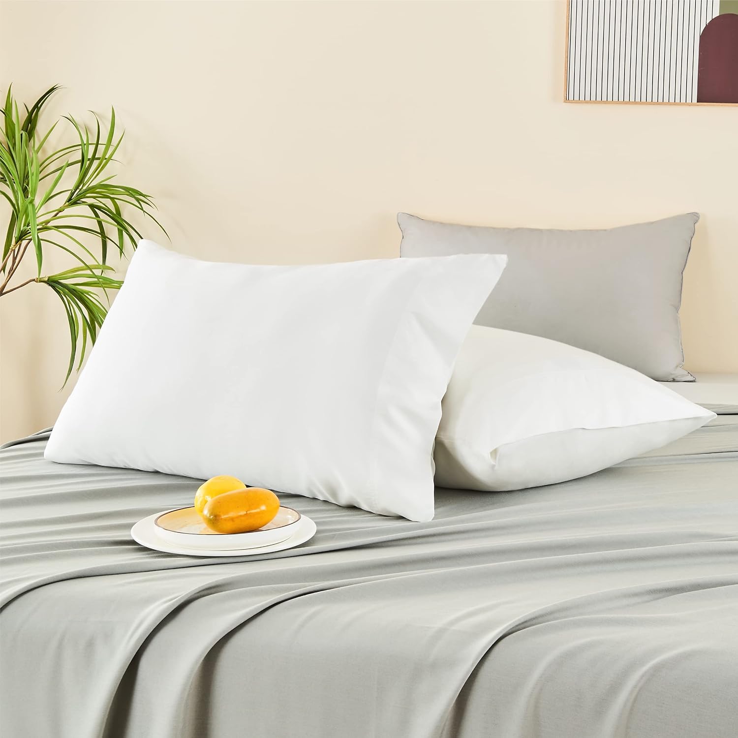 Bedelite King Size Pillow Cases Set of 2, Rayon Derived from Bamboo, Cooling Pillow Cases for Hot Sleepers & Night Sweats, Breathable and S…