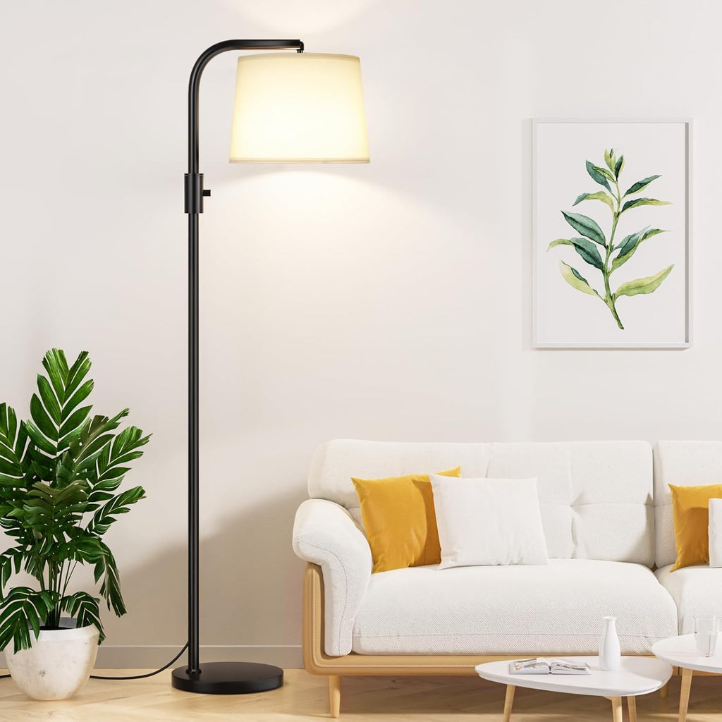Ambimall Fully Dimmable Floor Lamp with 9W LED Bulb, Standing Lamp for Living Room with Adjustable Head, Modern Tall Light with Rotary…