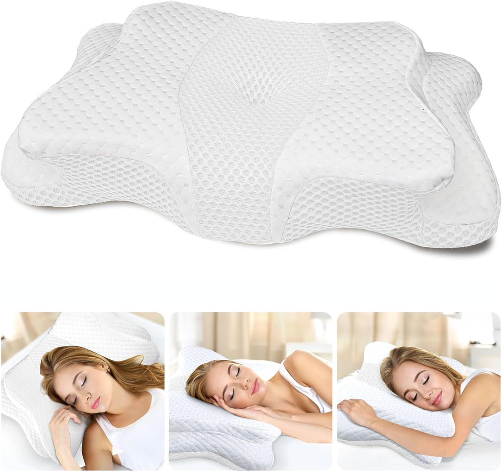 CHxxy Memory Foam Pillows, Cervical Pillow for Neck and Shoulder, Ergonomic Contour Bed Pillow, Soft for Side Sleep Stomach Sleeping and B…