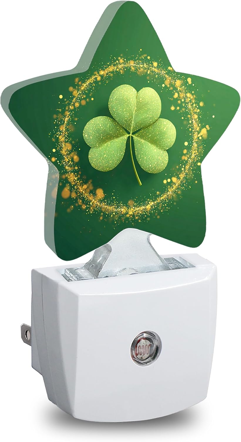 Clover Plug in Star Night Light, Night Light with Sensor for Kids Nursery Bedroom, Decorative Soft Glow Lamp for Hallway Bathroom, Energy…