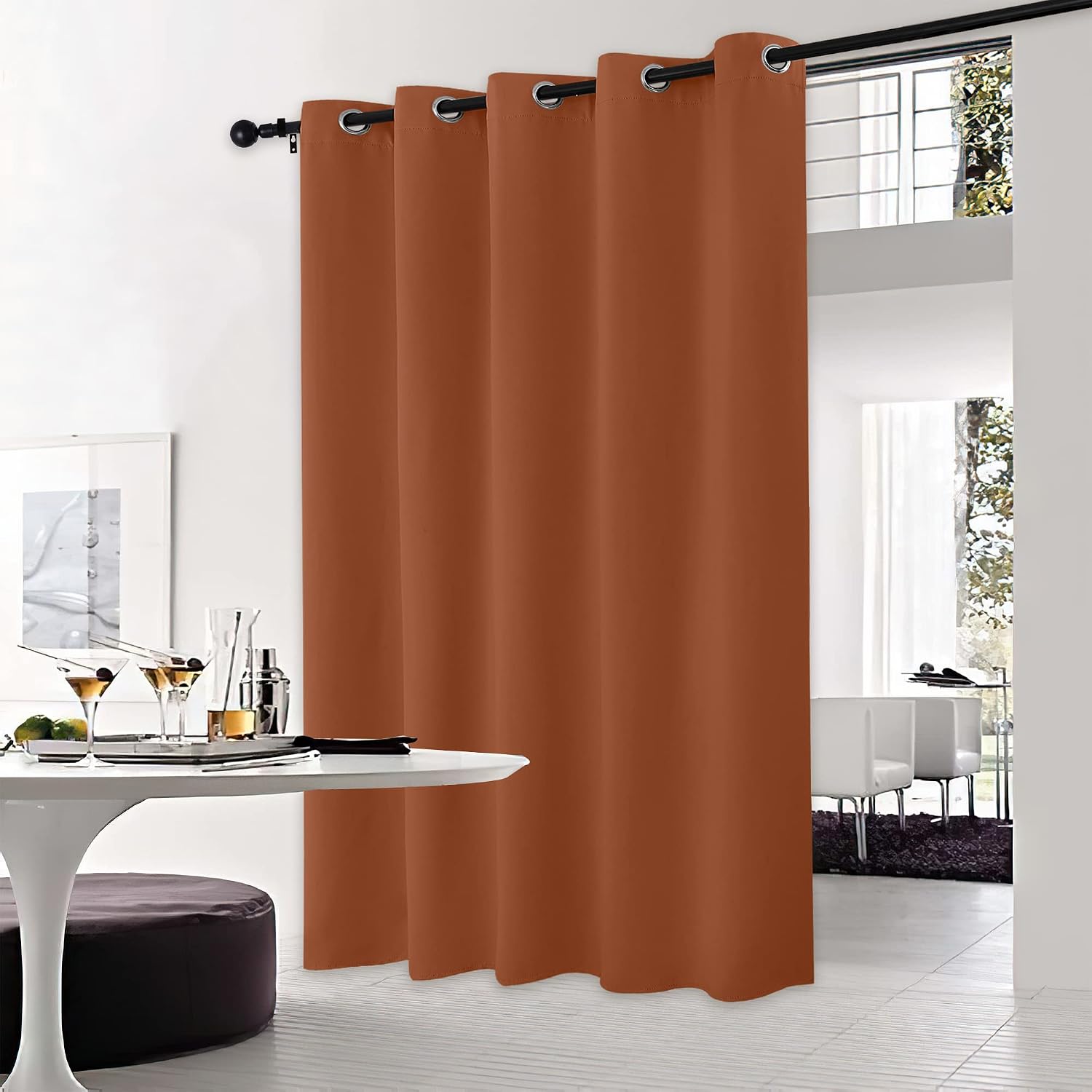 NICETOWN Burnt Orange Bedroom Blackout Curtain Panel, 1 Panel, 70 x 84 inch, Privacy Window Thermal Insulated Blackout Drape/Drapery for…