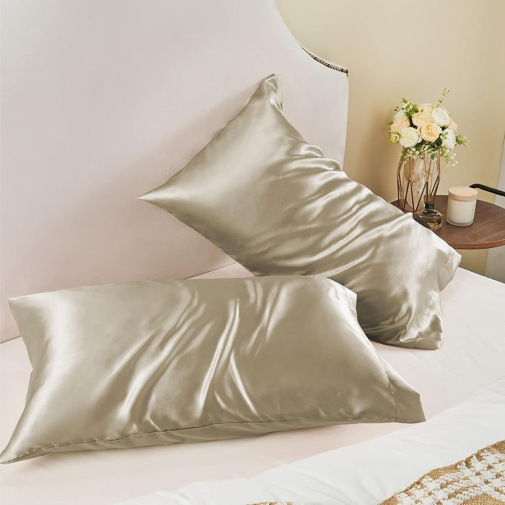 Bedelite Satin Pillowcase for Hair and Skin, Super Soft and Cooling Similar to Silk Pillow Cases 2 Pack with Envelope Closure, Gift for Wom…