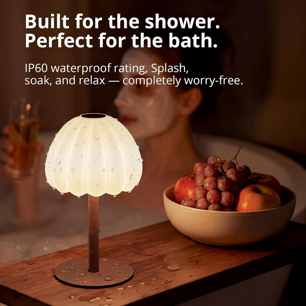 Hifree Rechargeable Waterproof Shower Lamp, IP65 Cordless Touch Dimmable Small Desk Light for Inside Shower, 4500mAh Battery Operated…