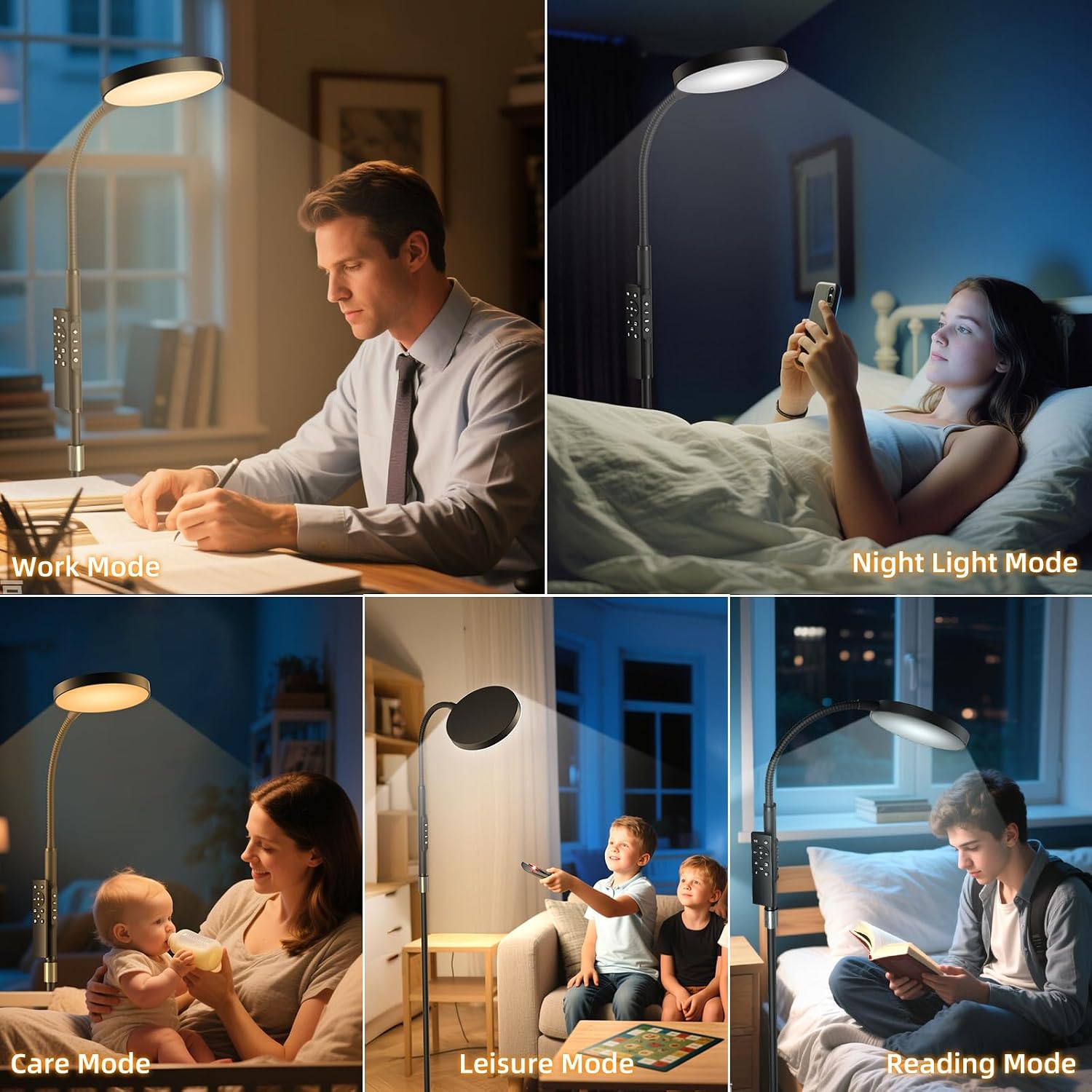 Pacovy Floor Lamp, Adjustable Height Floor Lamps for Living Room Bedroom, 120 LED Super Bright Standing Lamp Remote & Touch Control Dimmabl…