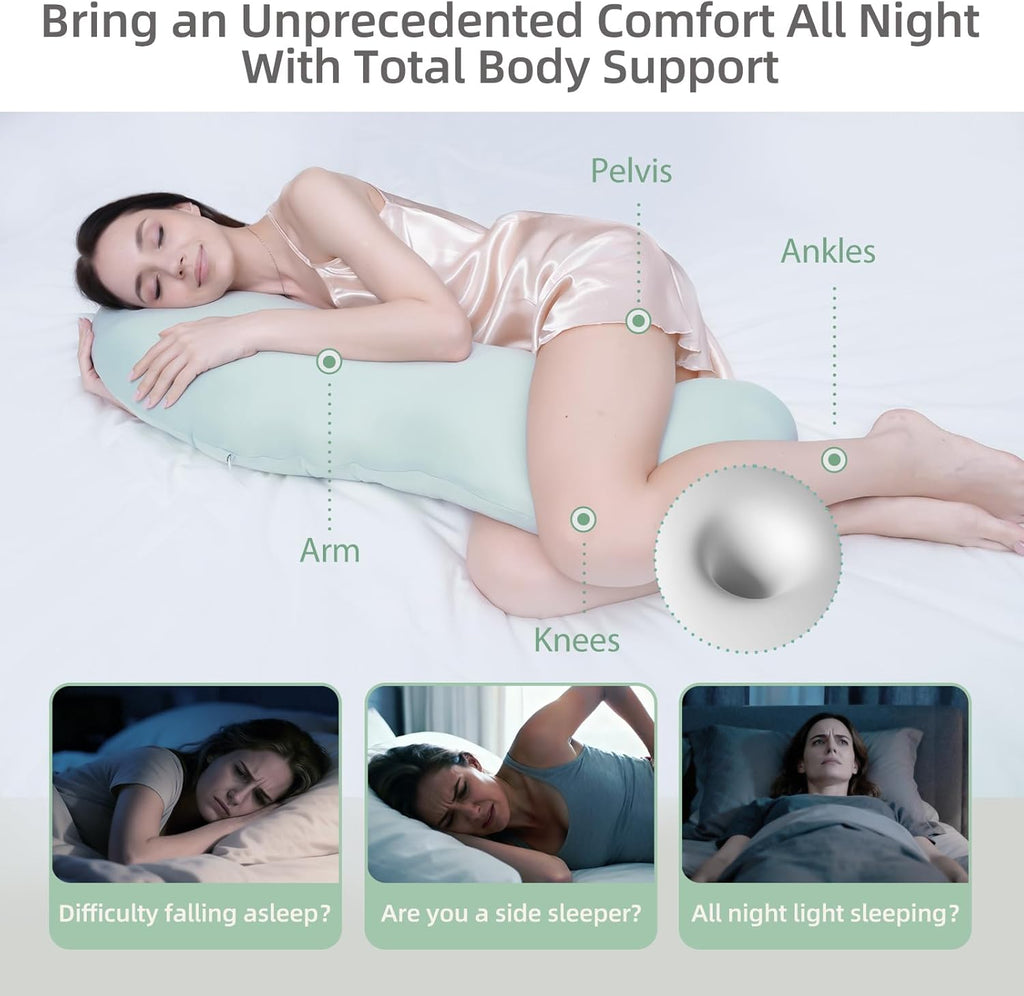 Body Pillows for Adults, Full Body Pillow for Side Sleepers, Long Body Pillow for Bed, Pea Pod Shape Long Pillow for Pregnancy Sleeping…