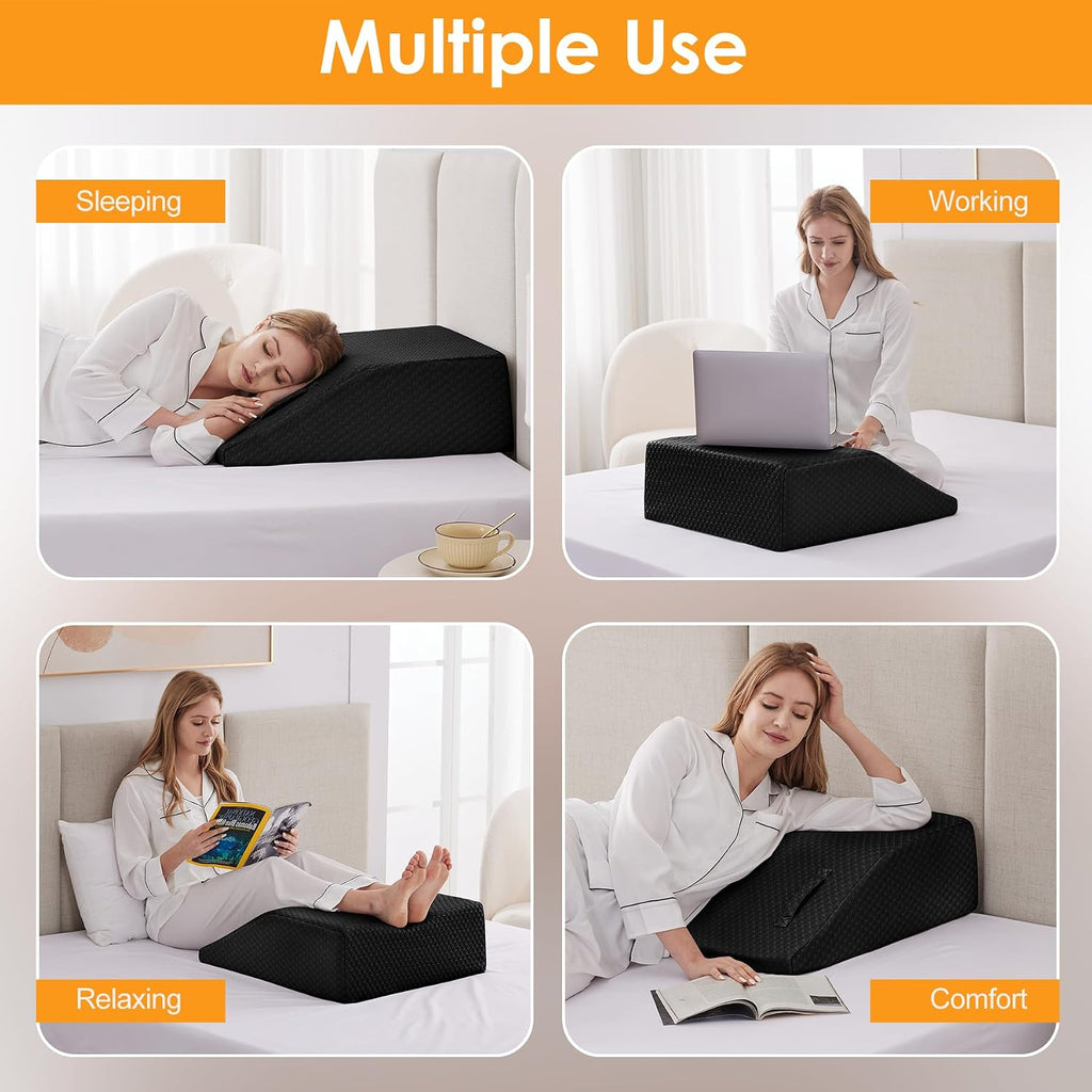 Ruqmuis Leg Elevation Pillow for After Surgery, 10inch Foam Leg Elevating Pillow for Swelling and Blood Circulation, Leg Wedge Pillow for S…