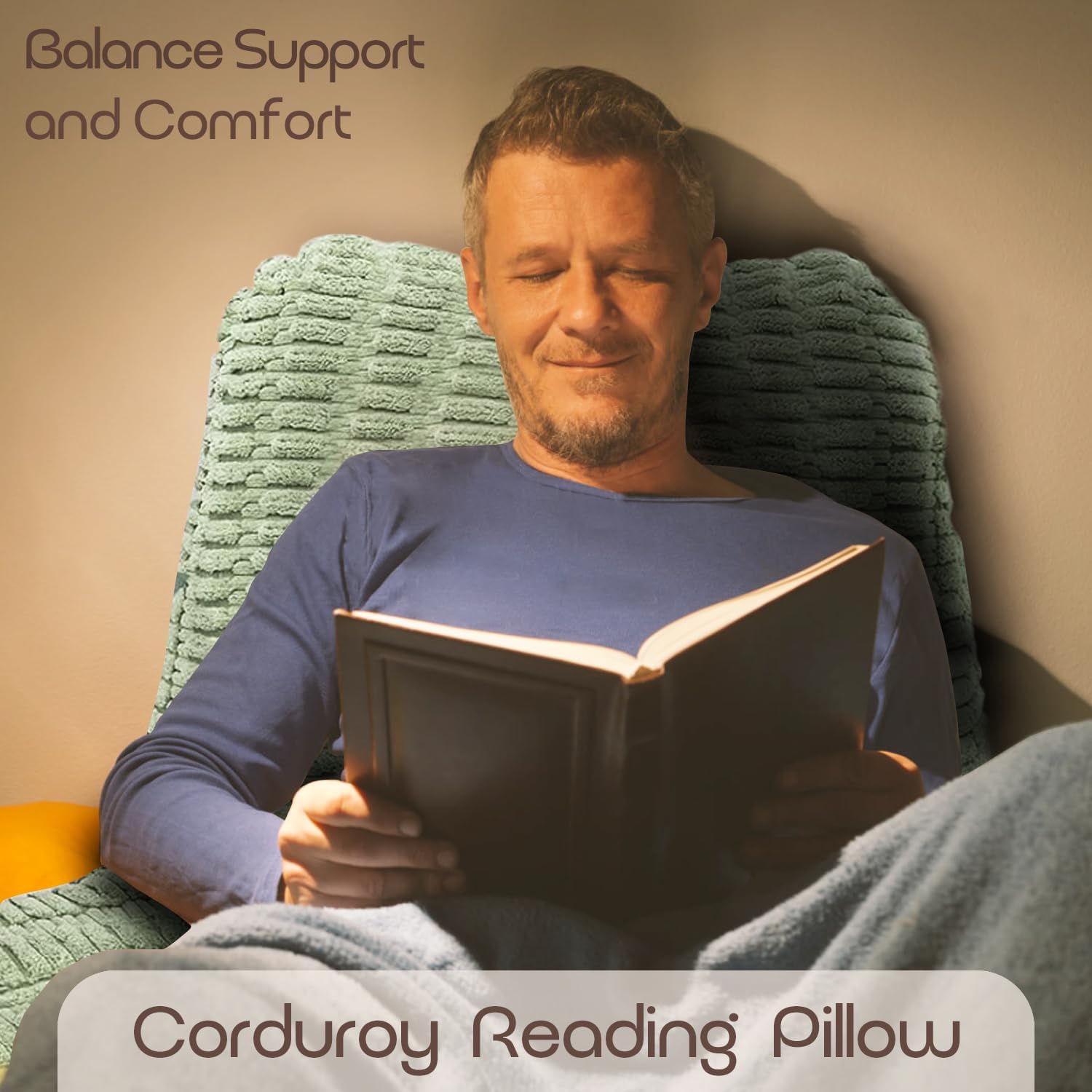 MIJIMO Reading Pillows for Sitting in Bed Adult, Back Rest Pillow for Sitting Up in Bed and Couch, Back Support Chair Pillow Support…