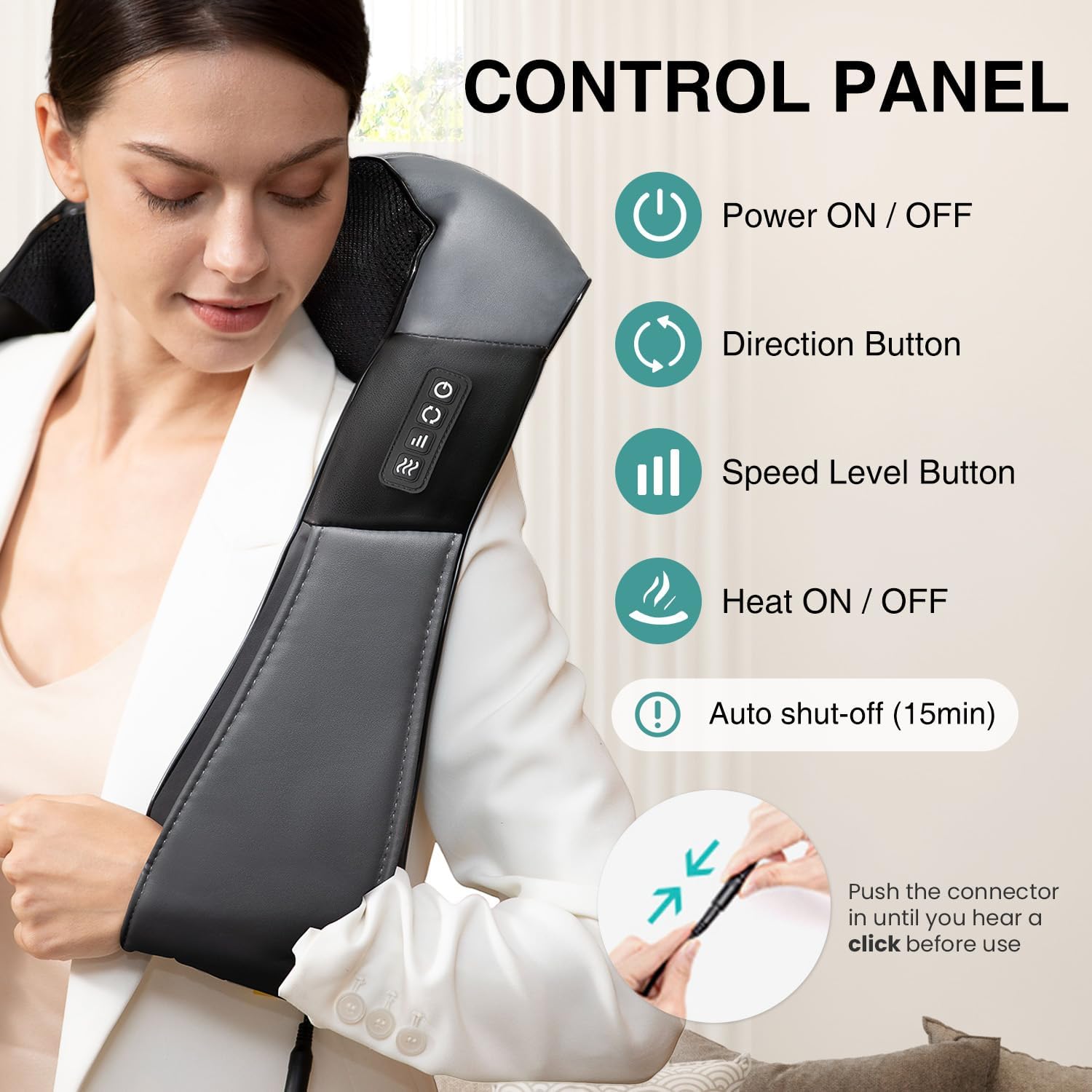 Nekteck Shiatsu Neck Massager with Heat for Deep Tissue, 2026 Upgraded 3D Back Shoulder Kneading Massage Pillow, Body Muscle Relaxation Too…