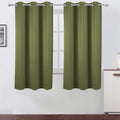 Lemomo Olive Green Thermal Blackout Curtains/38 x 63 Inch/Set of 2 Panels Room Darkening Curtains for Bedroom 63 Inch Green