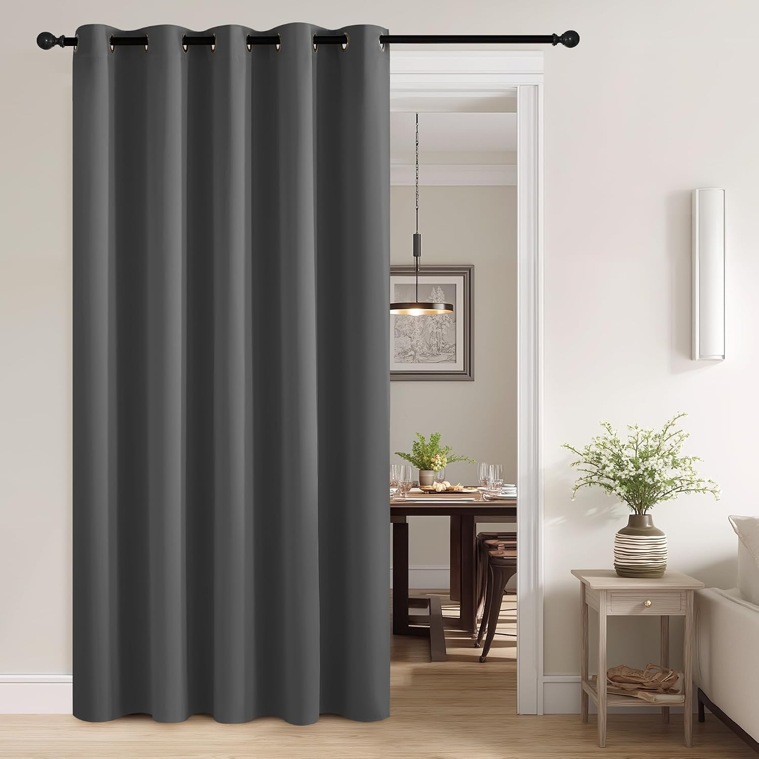 Rybhome RYB HOME Grey Total Blackout Curtains for Bedroom, Wide Thermal Insulated Privacy Curtains for Sliding Glass Doors/Patio Door/Livin…