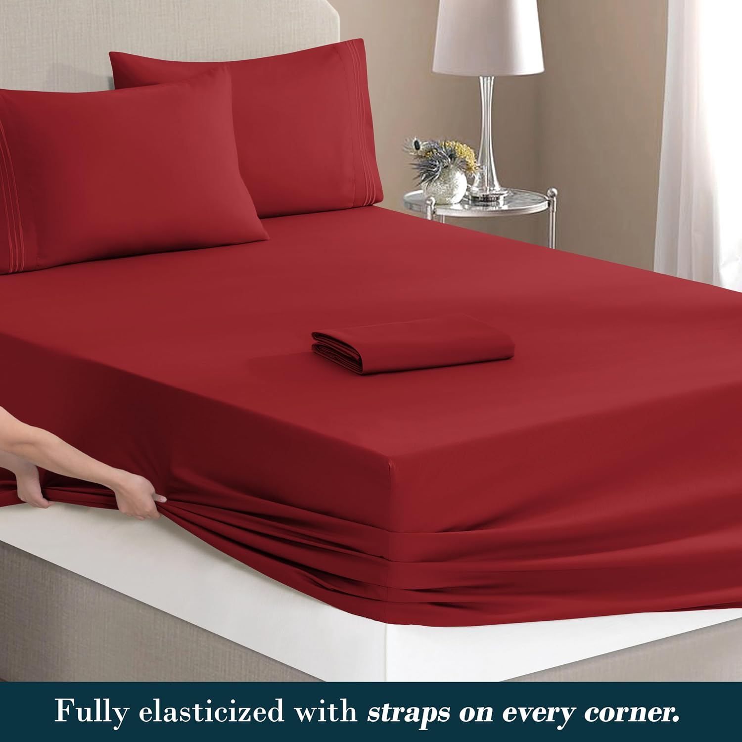 MocassiLuxuryBedding Mocassi Luxury 6-Piece Sheet Set, Ultra Soft 1800 Hotel Quality Microfiber Sheet Set, Fits Mattresses Up to 18 to 24 I…