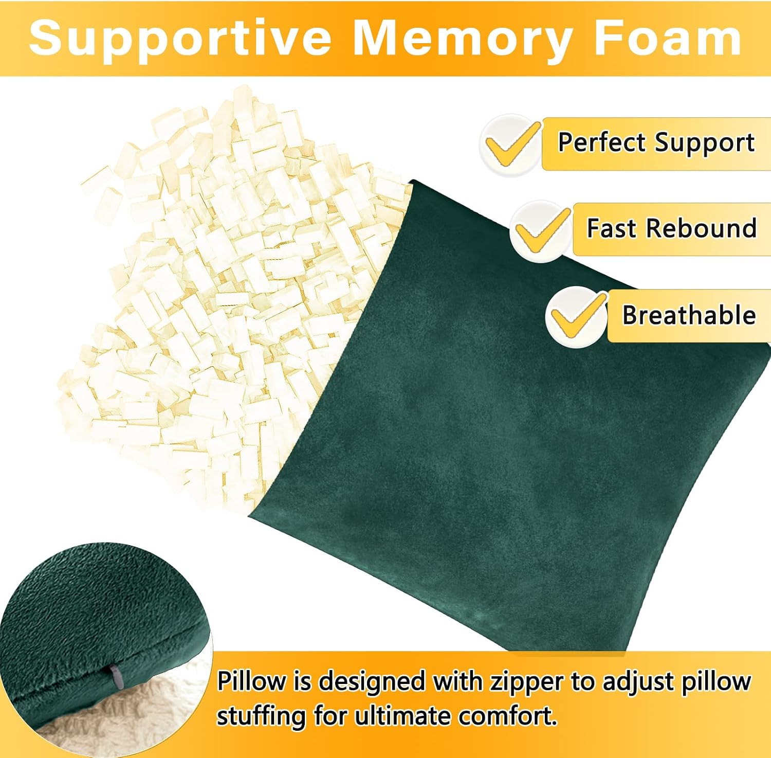 1 MIDDLE ONE 2 Pack Small Pillow, Memory Foam Mini Pillow 11 X 7 Inches for Travel, Sleeping, Nap and Neck, Knee, Lumbar Support, Tiny…