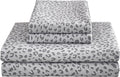 mooreeke Leopard Cheetah Printed Full Bed Sheets, Soft Microfiber Bedding Sheets & Pillowcases, Deep Pocket Non-Slip Fitted Full Sheet, Sil…