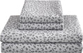 mooreeke Leopard Cheetah Printed King Bed Sheets, Soft Microfiber Bedding Sheets & Pillowcases, Deep Pocket Non-Slip Fitted King Sheet, Sil…
