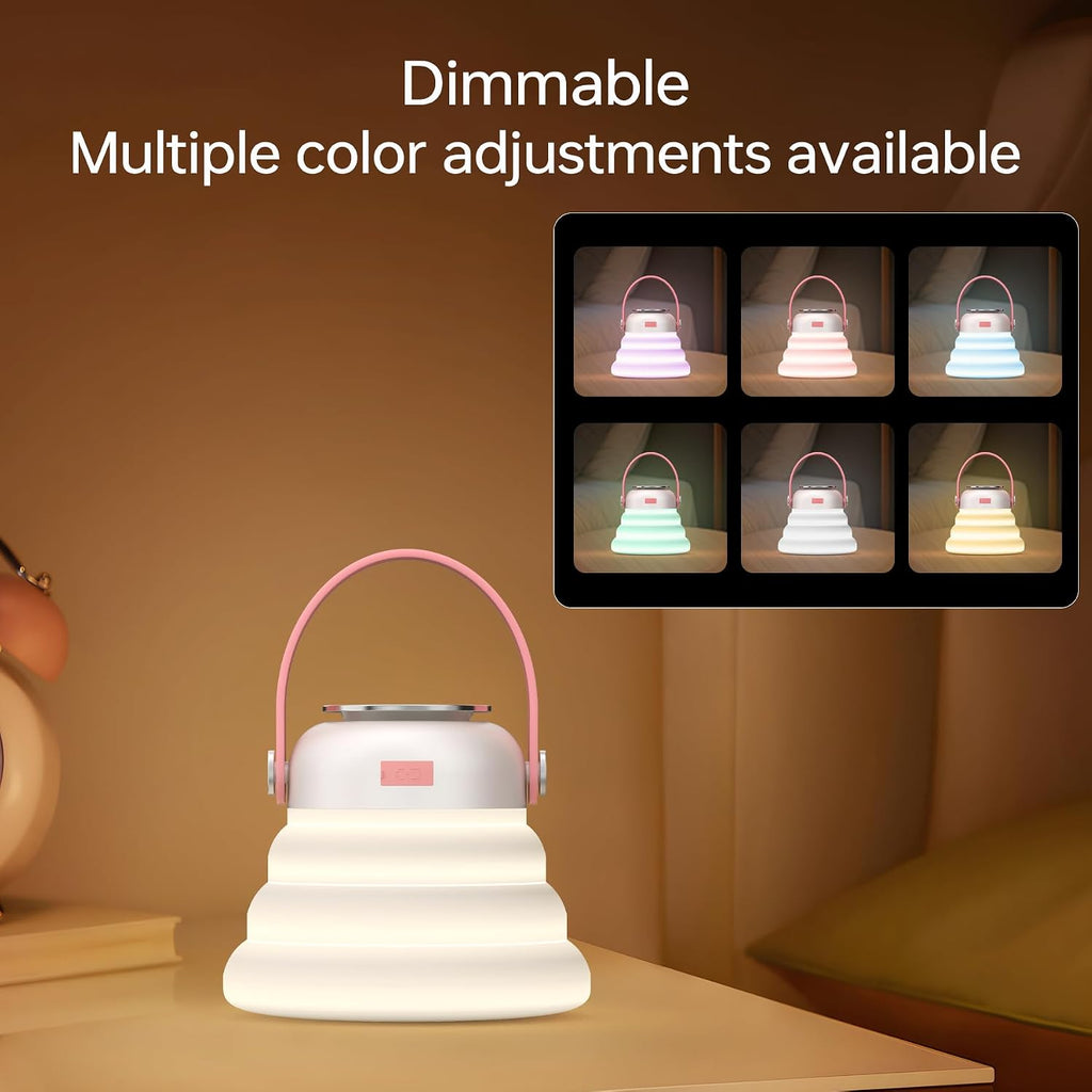 Wapentake® Baby Night Light, Featuring 12 Color Options and stepless dimming, Made of Soft Silicone, Foldable for Storage, and…