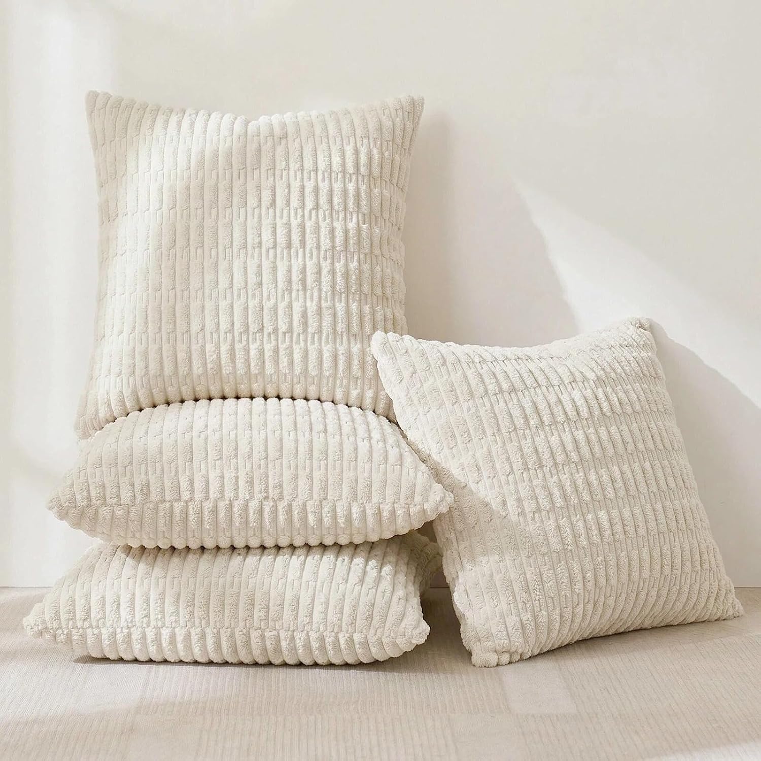 Fancy Homi 4 Packs Decorative Throw Pillow Covers for Living Room Couch Bed, Modern Farmhouse Boho Home Décor Accent Cushion Case, 18" x…