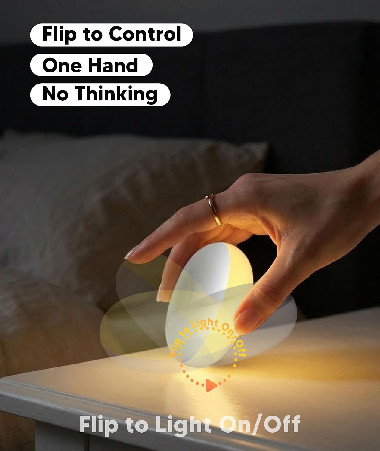 Bakzon Baby Night Light, 1800K Amber No Blue Light for Breastfeeding & Diaper Changes, Dimmable Silicone Egg Lamp with Flip Control…
