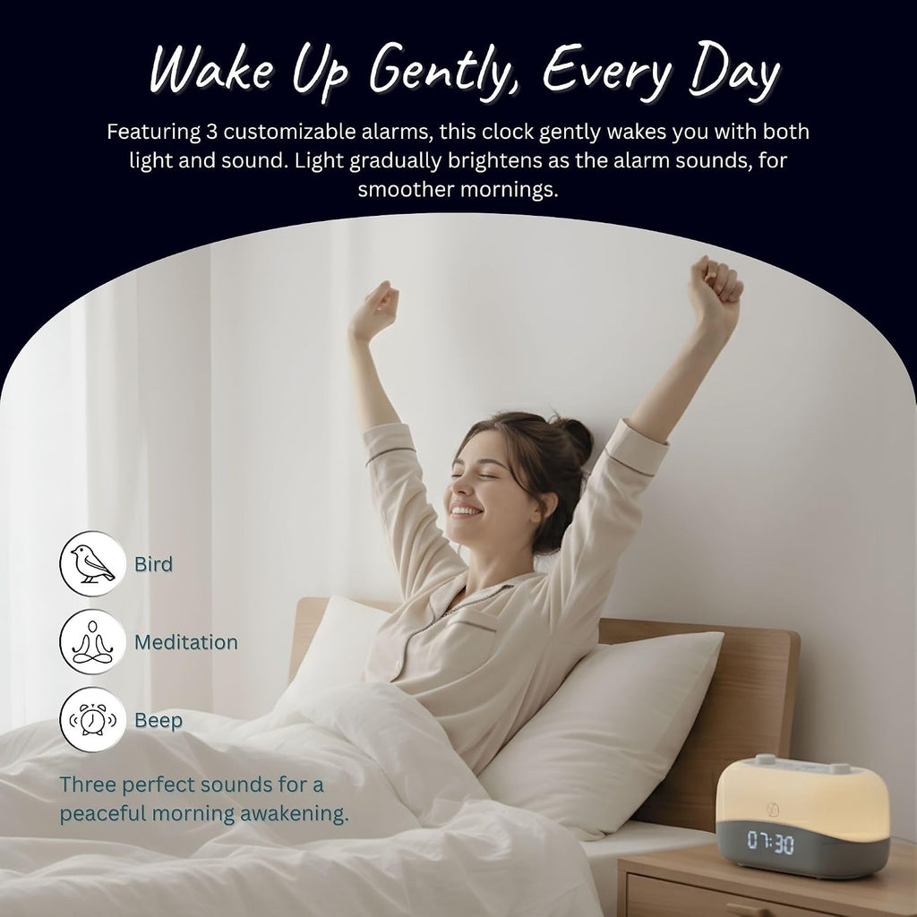 SleepZM Sleep ZM White Noise Machine with 29 Sounds + 16 Colors Digital Alarm Clock & Amber Night Light for Blue Light Blocking, Gentle Wak…