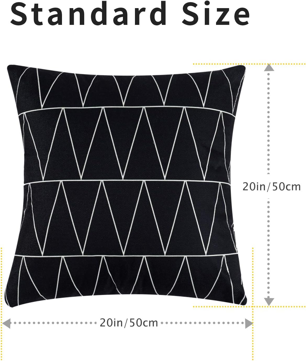 Tosewever Set of 4 Decorative Geometric 20 x 20 Inches Throw Pillow Covers - Modern Pattern Linen Square Pillow Cushion Case for Sofa Couch…
