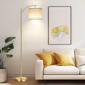 ROTTOGOON Dimmable Floor Lamp, Arc Floor Lamps for Living Room, Stepless Dimming Modern Standing Lamp with Linen Shade, Tall Lamp for…